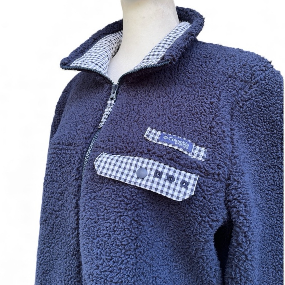 Columbia PFG Full Zip Fleece Jacket in Blue Sz Medium